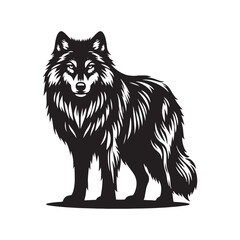 Timber Wolf Silhouette - Timber Wolf Vector - Timber Wolf Illustration - Timer Wolf Artwork.