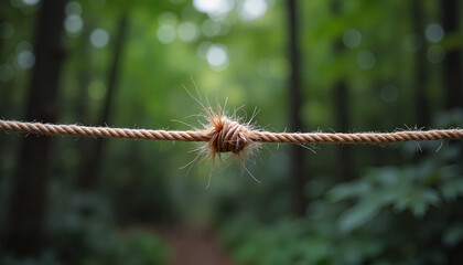 Fototapeta premium Natural rope knot in tranquil forest, symbolizing connection