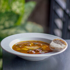 Goulash soup with meatballs