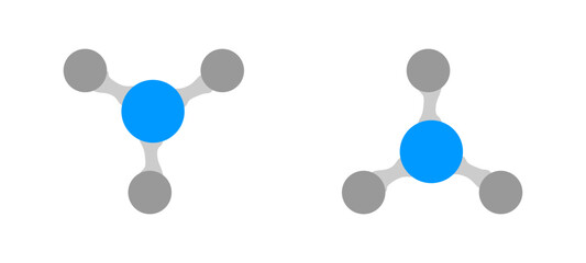 Molecule of Ammonia. on White  Background.
