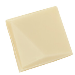 Isolated white creamy Chocolate bar pieces on white background. Vanilla Chocolate macro.  Package design element.