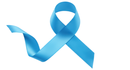 Isolated blue ribbon awareness