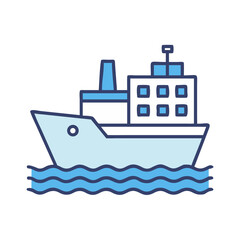Obraz premium Cargo Ship Icon Representing Maritime Shipping and Global Freight Transport