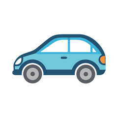 Fototapeta premium Compact Car Side View Icon Representing Urban Mobility and Transportation