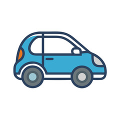 Fototapeta premium Compact Car Side View Icon Representing Urban Transportation