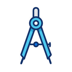 Compass Tool Icon Representing Precision Engineering and Drafting