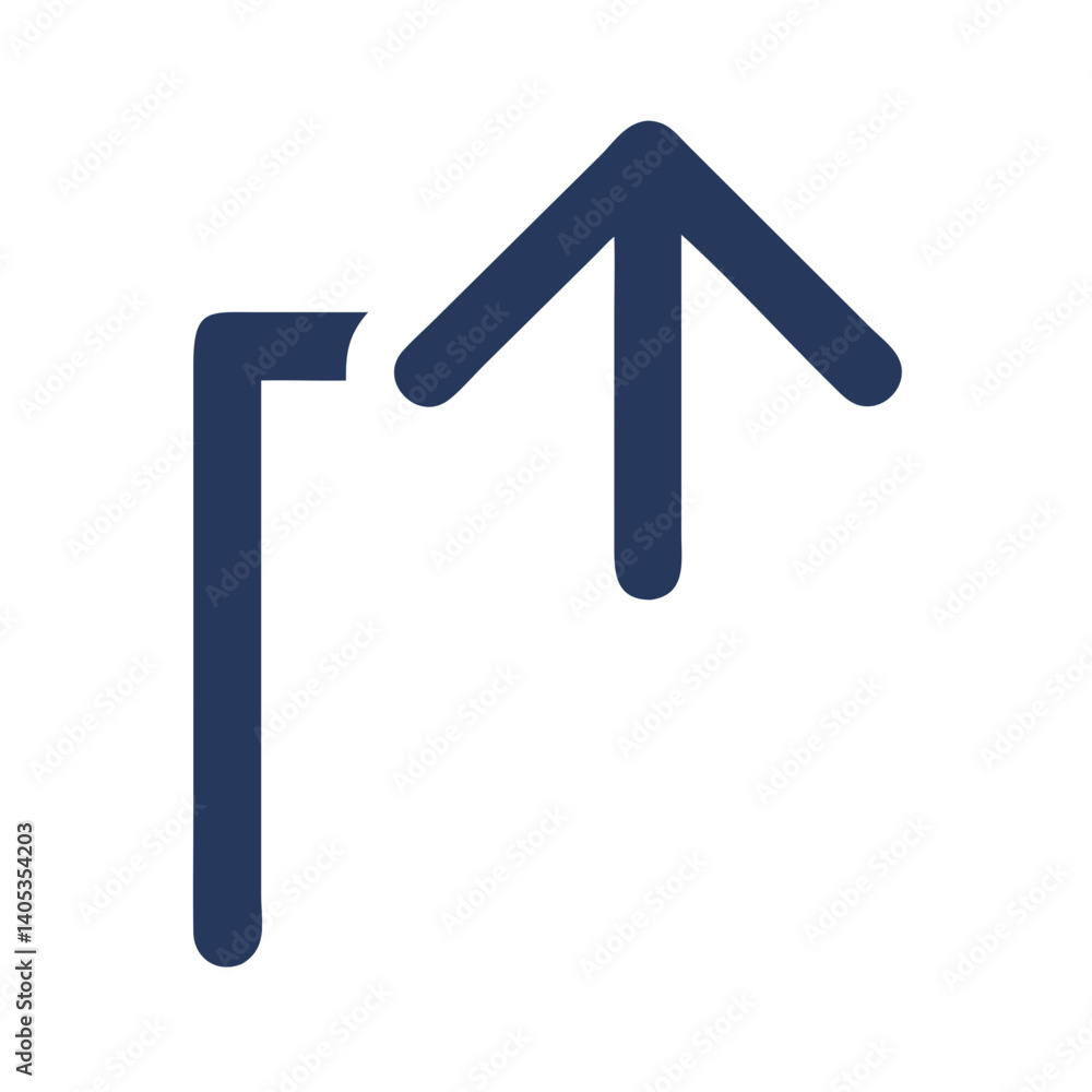 Poster Corner Arrow Pointing Up Icon Representing Return