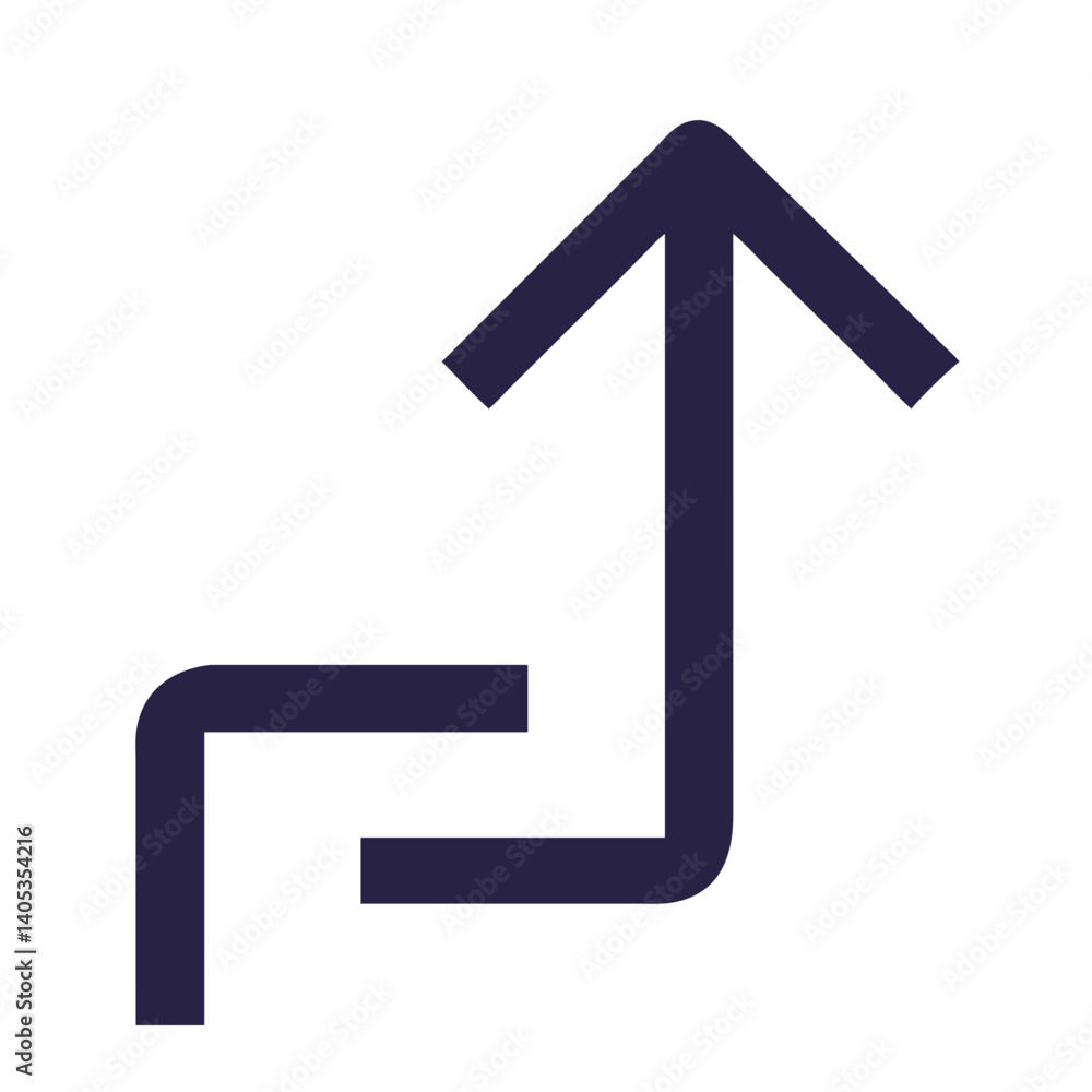 Poster Corner Arrow Pointing Up Icon Representing Return
