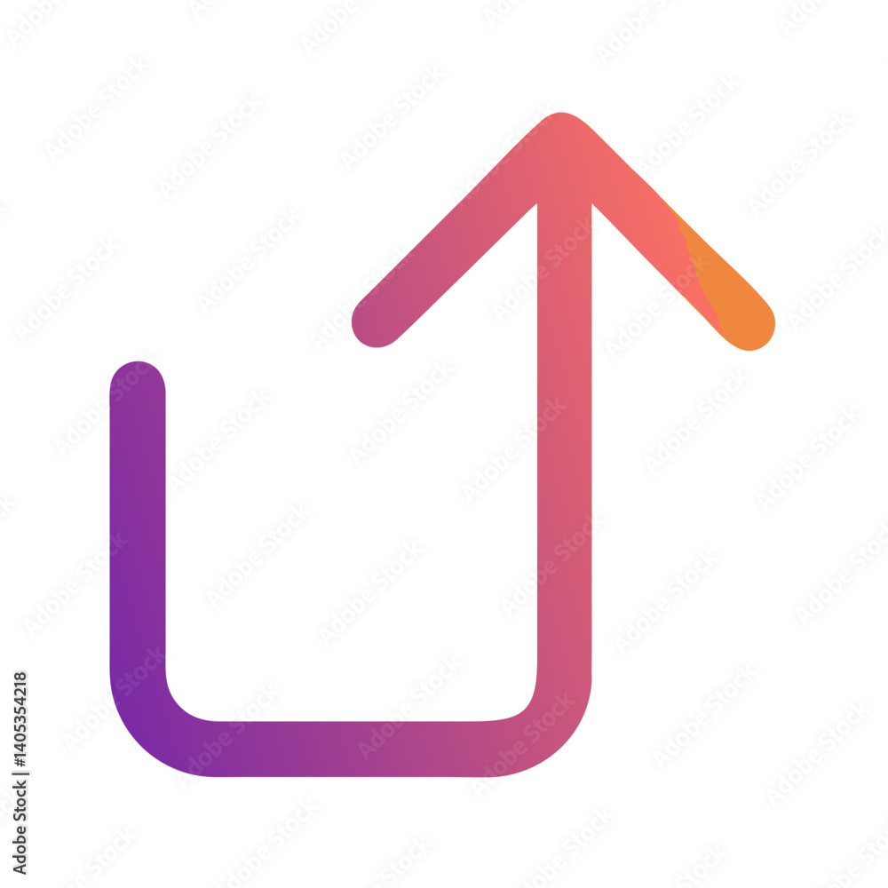 Poster Corner Arrow Pointing Up Icon Representing Return