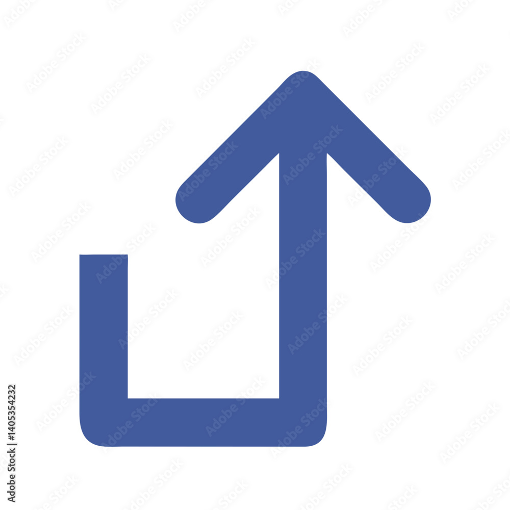 Poster Corner Arrow Pointing Up Icon Representing Return
