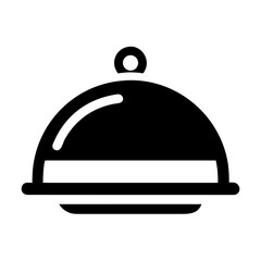 Obraz premium Covered Food Tray Icon Representing Meal Service