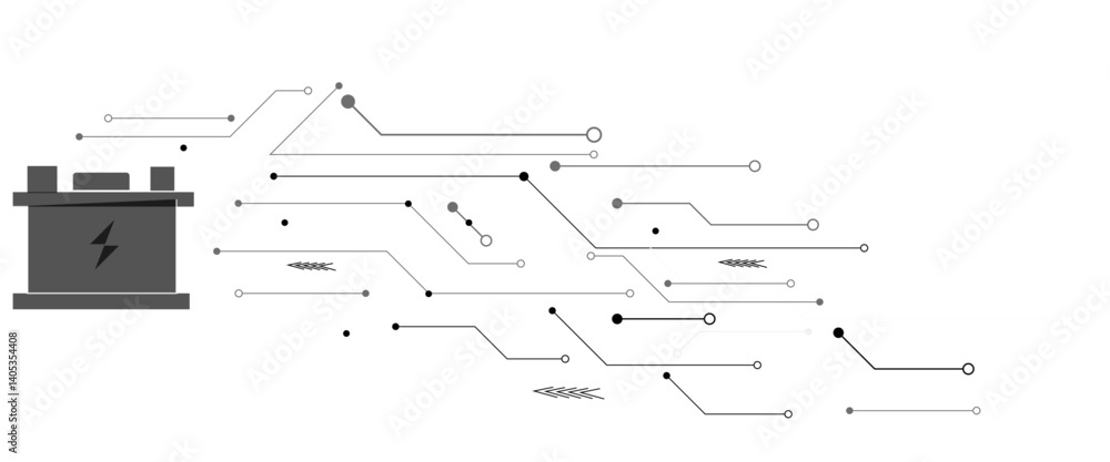 Poster abstract grey circuit line technology pattern on white background, futuristic vector illustration of