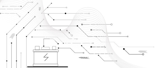 Abstract grey circuit line technology pattern on white background, futuristic vector illustration of digital circuitry design for tech backgrounds	