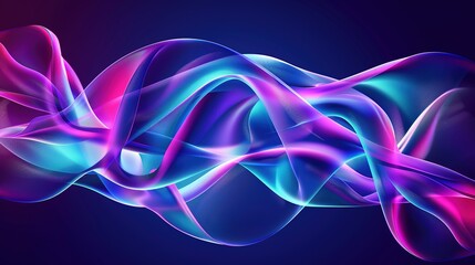 Abstract Tech Energy Swirl – Glowing Fluid Lines in Vibrant Neon Colors