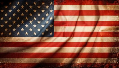 Fototapeta premium Grunge style old American flag background