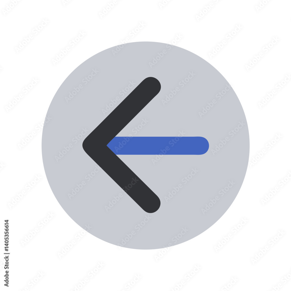 Poster left arrow icon – backward direction and navigation symbol