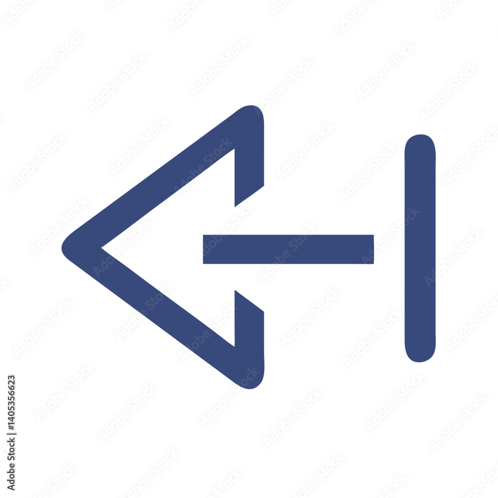 Poster left arrow icon – backward direction and navigation symbol