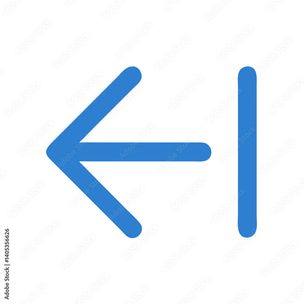 Poster left arrow icon – backward direction and navigation symbol