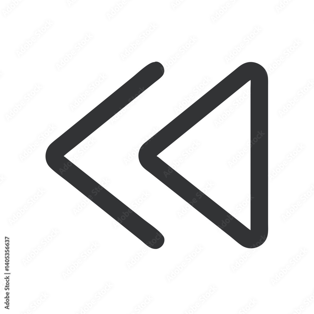Poster left arrow icon – backward direction and navigation symbol
