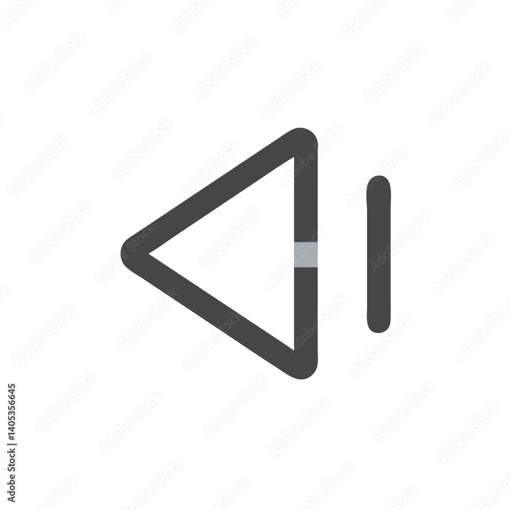 Poster left arrow icon – backward direction and navigation symbol