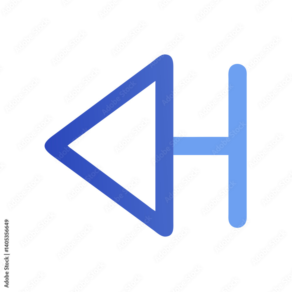 Poster left arrow icon – backward direction and navigation symbol