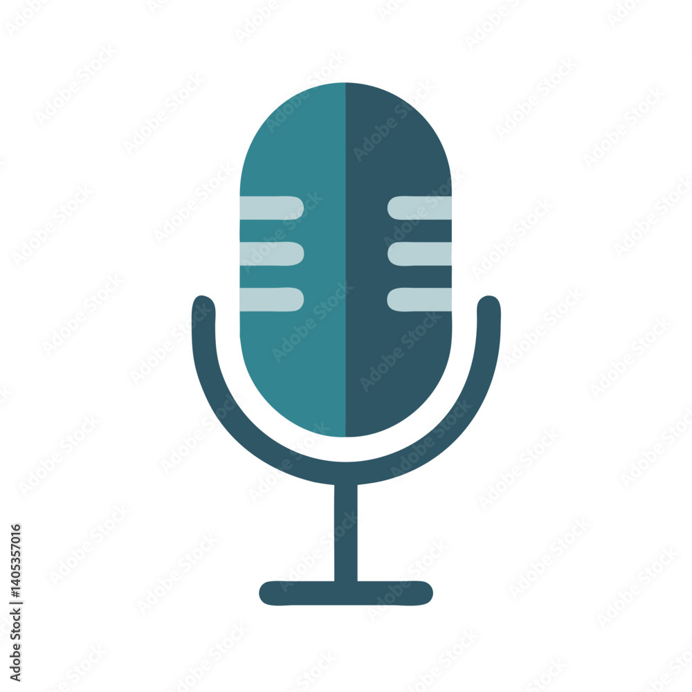 Poster microphone icon – audio recording and sound capture symbol