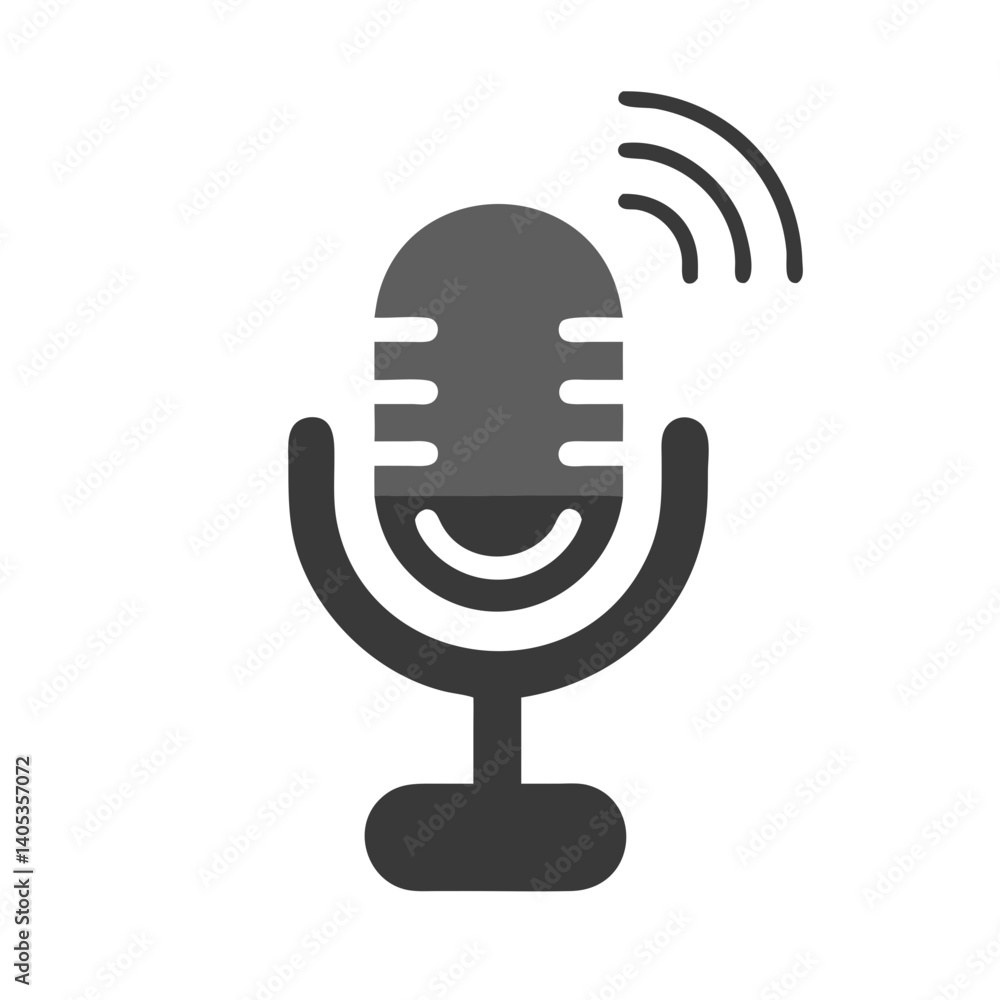 Poster microphone icon – audio recording and sound capture symbol