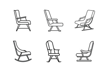 glider chair icon line art vector illustration