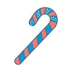 Fourth july themed candy cane icon