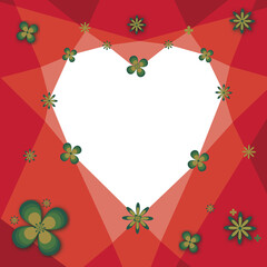 Heart Shape Floral Frame Background Template