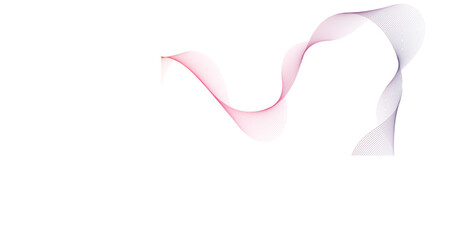Abstract background with pink waves  Colored waves design element. Curved lines isolated on white background.