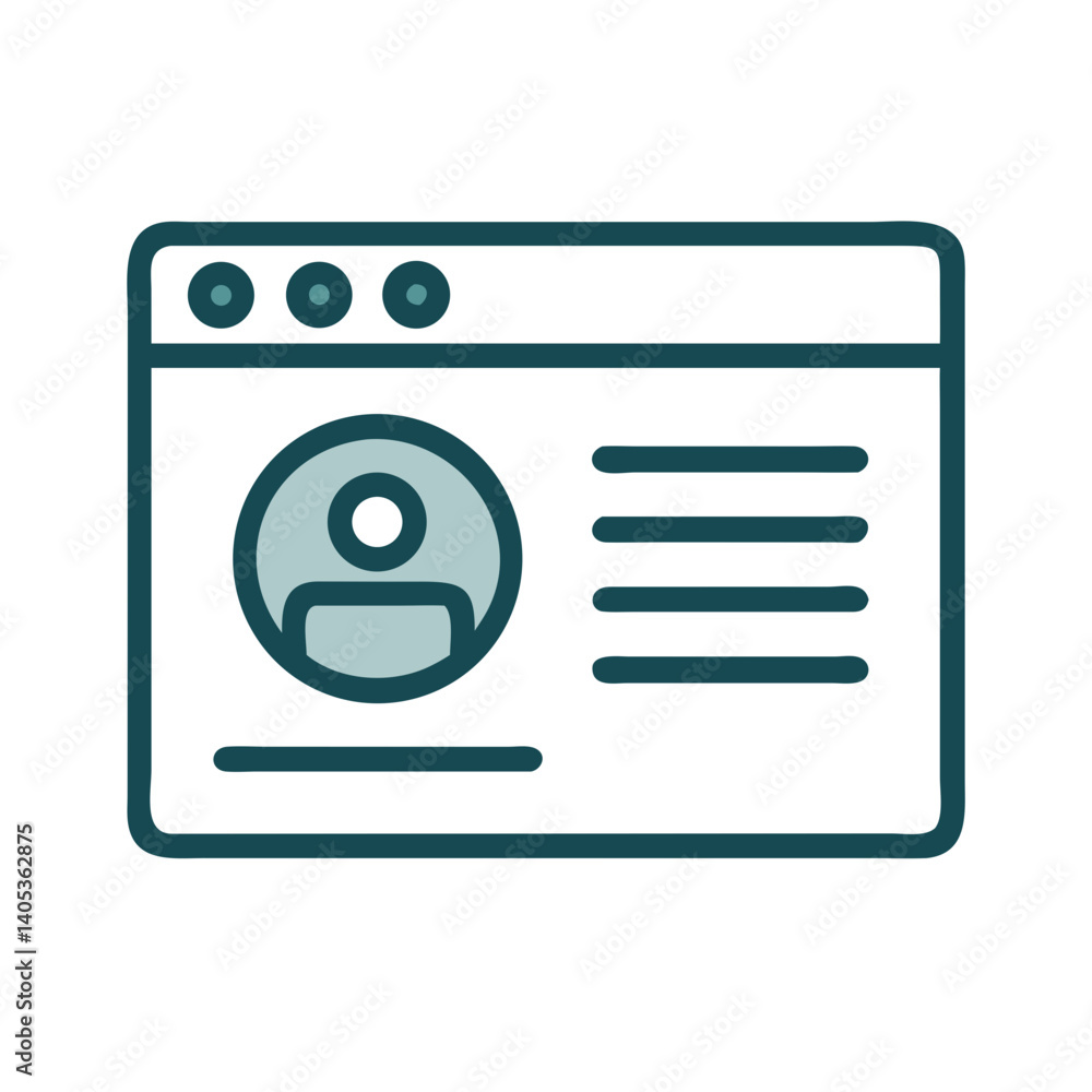 Aufkleber webpage with user icon – profile and account symbol