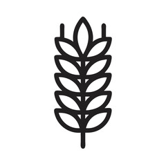 Wheat Spike Icon – Grain and Cereal Symbol
