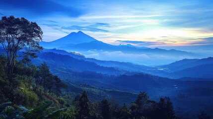 portrait of the beauty of the mountains with the surrounding nature