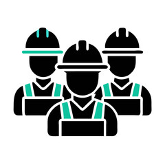 Obraz premium Worker Team Icon – Construction and Teamwork Symbol