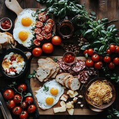 Colorful Mediterranean Breakfast Spread