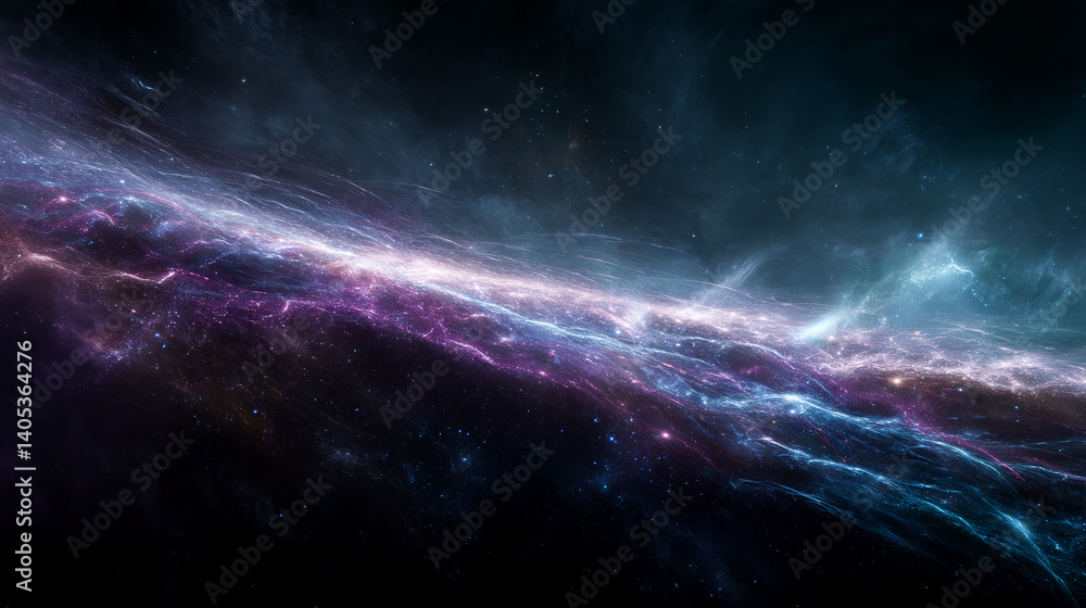 Poster abstract image of nebula in space, showcasing cosmic energy and celestial phenomena, representing th