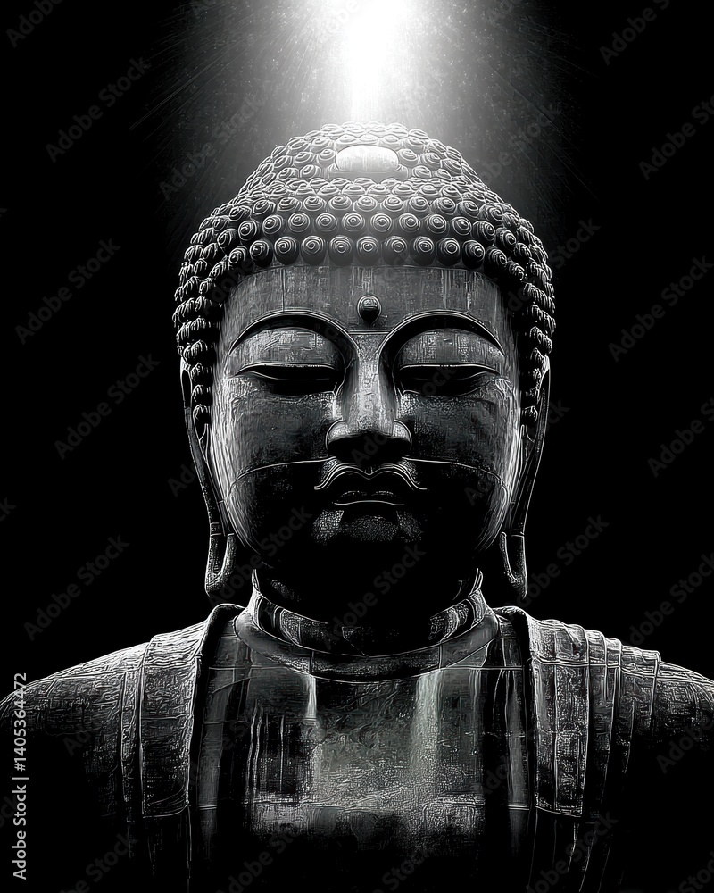 Poster exploring the depths of dark enlightenment through philosophical reflection and meditation