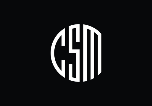 bold monogram logo with csm letters inside minimal round shape
