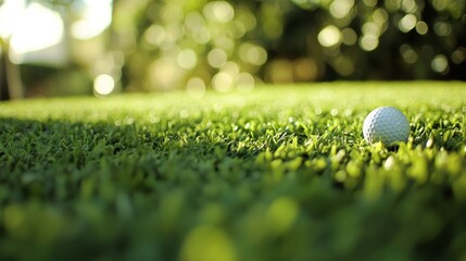 Golf ball on vibrant grass, a moment of focus in the game's quiet intensity
