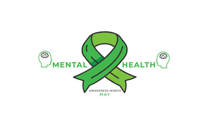 Mental health awareness month. background, banner, card, poster, template. Vector illustration.