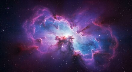 Obraz premium A stunning view of a colorful nebula, showcasing cosmic dust, and brilliant stars.