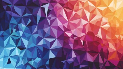 Obraz premium Colorful geometric abstract background with triangles in shades of blue, purple, and orange.