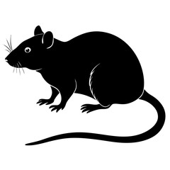 a rat silhouettee on white background



