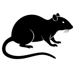 a rat silhouettee on white background



