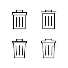 Delete icon set. Trash bin icon set. Trash bin icon.