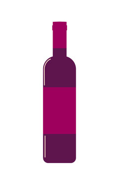 Minimal vector illustration of a red wine bottle in flat style. Perfect for wine menus, bar designs, restaurant branding, alcohol packaging, social media and elegant event visuals. Isolated PNG