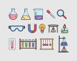 다양한 실험 도구 아이콘