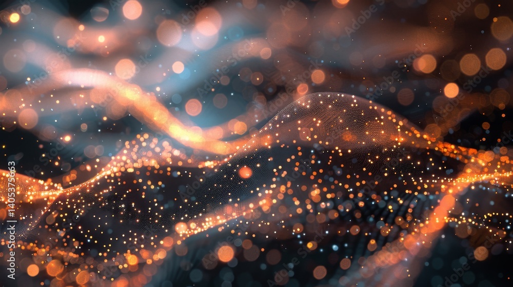 Aufkleber gradient mesh background with a soft sunny glow and light particles