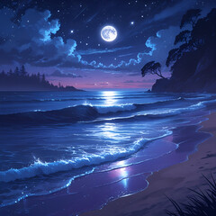 Starry Sky Over a Peaceful Sea